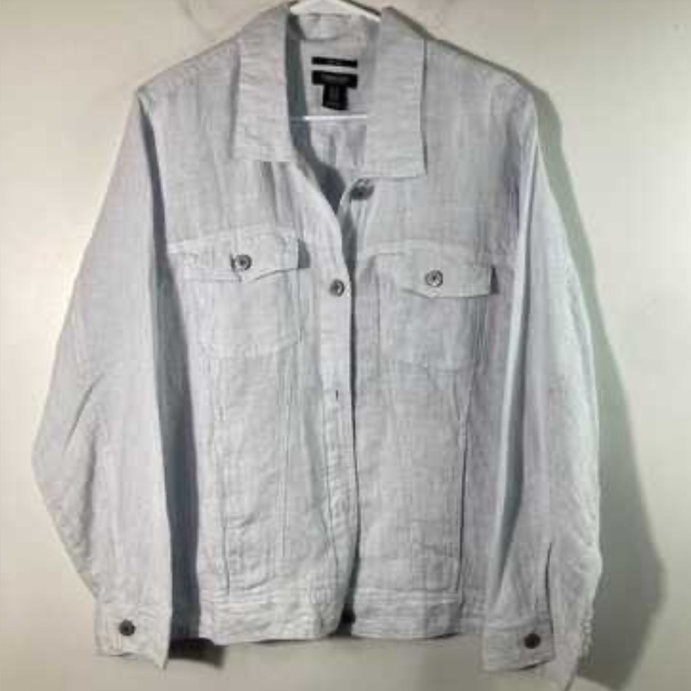 Jones & Co Women’s White Lightweight 100% Linen Jacket Size XXL